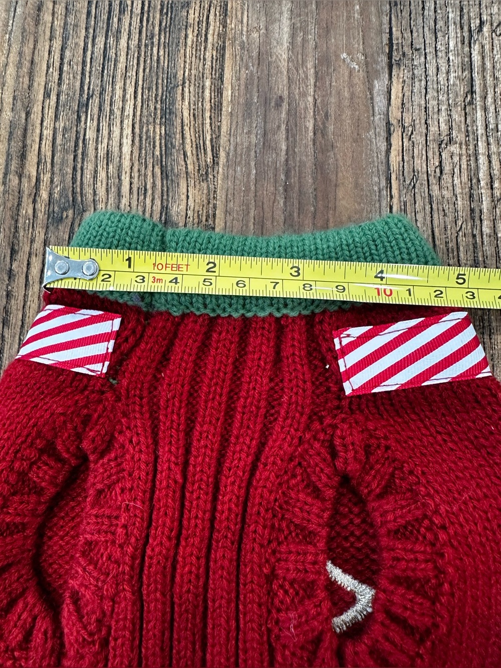 Festive Red and Green Knit Dog Sweater for Christmas - Picture 7 of 8